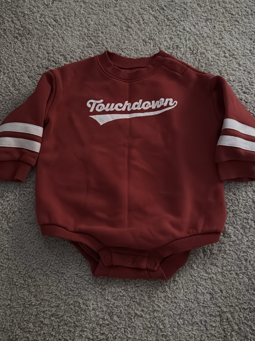 Kids 'Touchdown' Maroon Sweatshirt Bodysuit